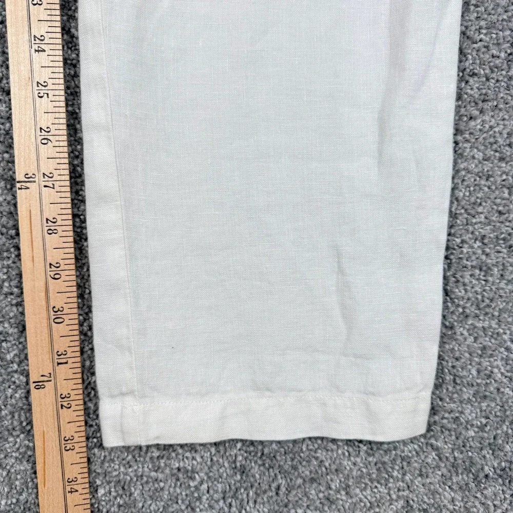 Toscano Firenze 100% Linen Drawstring Pants Men's M 34x33 Ivory Resort Beach